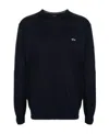 Paul & Shark Embroidered Logo Virgin Wool Sweater In Black