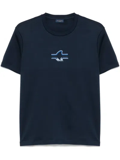 Paul & Shark Embroidered-motif T-shirt In Blue