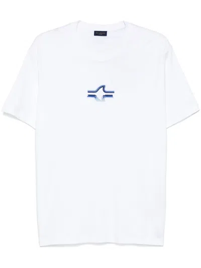 Paul & Shark Embroidered-motif T-shirt In Weiss
