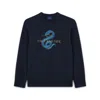 Paul & Shark Felpa In Cotone Active Fleece Con Stampa Year Of The Snake In Blu
