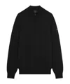 Paul & Shark Fine-knit Half-zip Jumper In Black