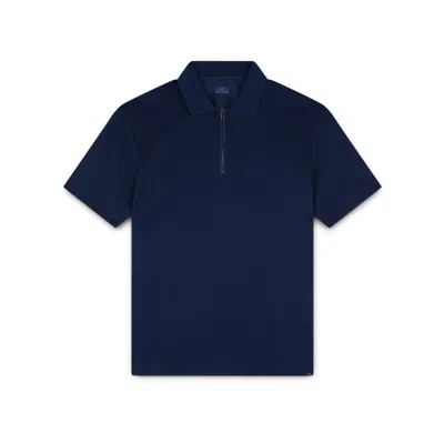 PAUL & SHARK FINE PIQUÉ COTTON POLO WITH ZIP AND LINEN DETAILS