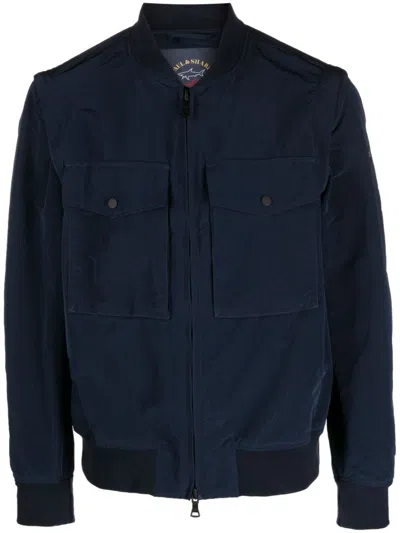 Paul & Shark Flap-pocket Zip-fastening Bomber Jacket In Blue