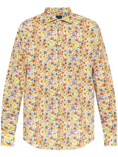 Paul & Shark Floral-print Shirt In Gelb