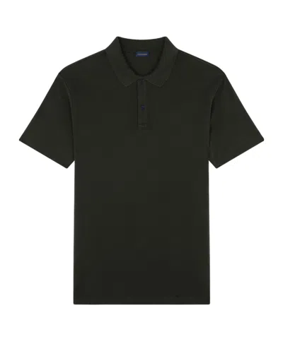 Paul & Shark Garment-dyed Cotton Polo Shirt In Black