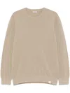 Paul & Shark Textured Crew Neck Sweater With Long Sleeves In Neutrals