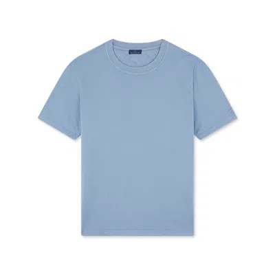 Paul & Shark T-shirt In Light Jersey Di Cotone Tinto Capo In Avio