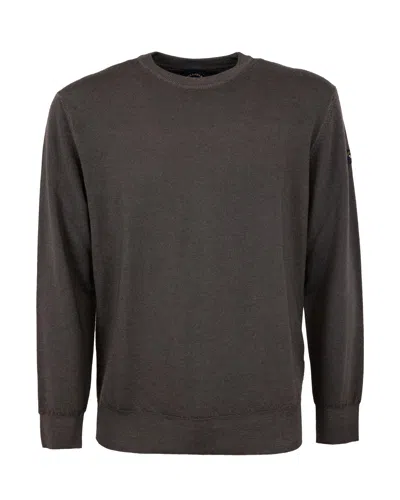 PAUL & SHARK MAGLIA IN LANA EXTRAFINE CASTAGNA