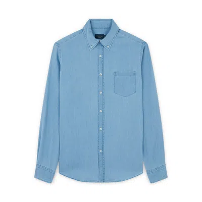 Paul & Shark Camicia Giza Cotton X-soft Light Denim In Blu Chiaro Jeans