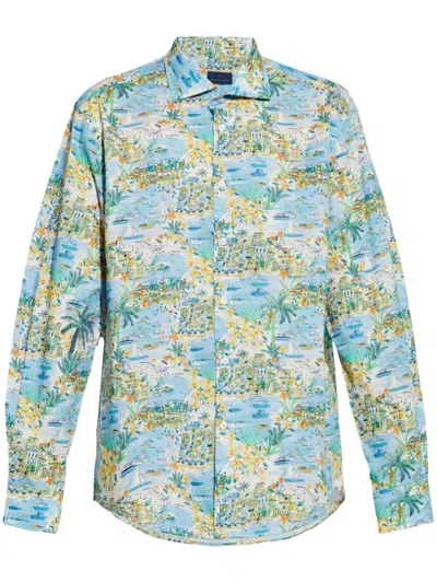 Paul & Shark Graphic-print Shirt In Blue