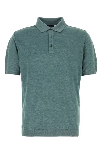 Paul & Shark Green Short Sleeves Solid Polo