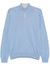 Paul & Shark Half-zip Polo Shirt In Blue