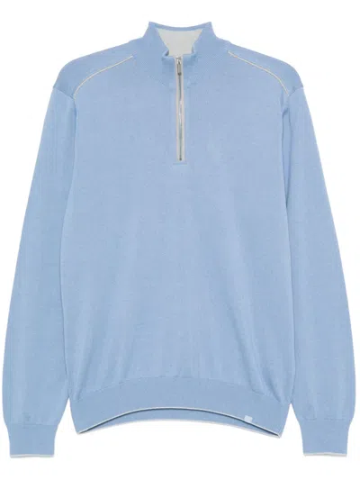 Paul & Shark Half-zip Polo Shirt In Blue