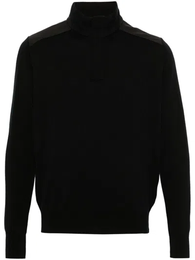 Paul & Shark Half-zip Sweater In Black
