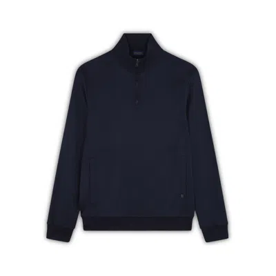 Paul & Shark Felpa Mezza Zip In Cotone E Seta In Blu