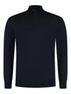 Paul & Shark Zip Collar Wool Sweater In Blue