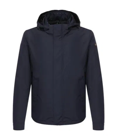Paul & Shark Hooded Casual Jacket In Black