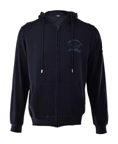 Paul & Shark Hooded Long-sleeved Sweater In Black