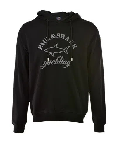 Paul & Shark Hooded Long-sleeved Sweater In Black