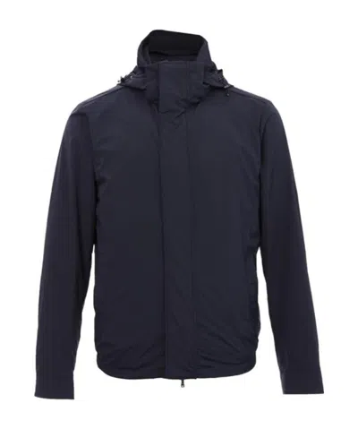 Paul & Shark Hooded Zipper Casual Jacket In Black