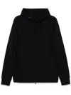 Paul & Shark Zipper Hoodie Ribbed Cuffs Hem In Black