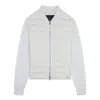 Paul & Shark Cardigan Hybrid Zip-up In Cotone Cashmere E Typhoon® Platinum In Bianco