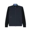Paul & Shark Cardigan Hybrid Zip-up In Microfibra Ultralight E Lana In Blu