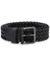 Paul & Shark Interwoven-design Leather Belt In Black