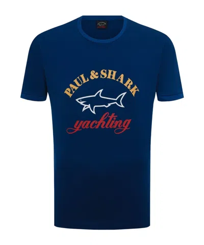 Paul & Shark Item O-neck Short-sleeved T-shirt In Blue