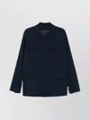 Paul & Shark Navy Blue Jacket With Concealed Fastening And Flap Pockets