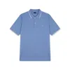 Paul & Shark Polo In Cotone Jaspé Piqué Con Profili Rigati In Blu Acciaio