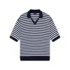 Paul & Shark Polo In Maglia Con Motivo A Righe E Dettagli A Contrasto In Bianco E Blu