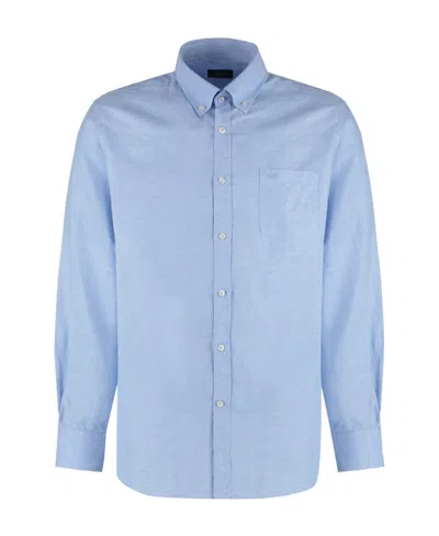 Paul & Shark Lapel Long-sleeved Shirt In Blue