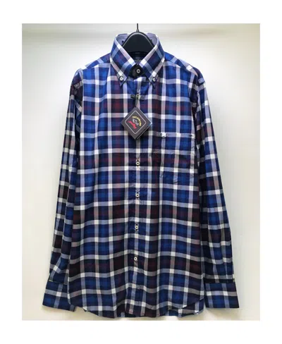 Paul & Shark Lapel Plaid Long-sleeved Shirt In Black