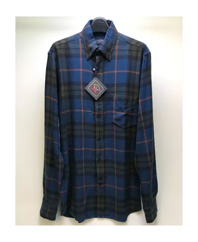Paul & Shark Lapel Plaid Long-sleeved Shirt In Black
