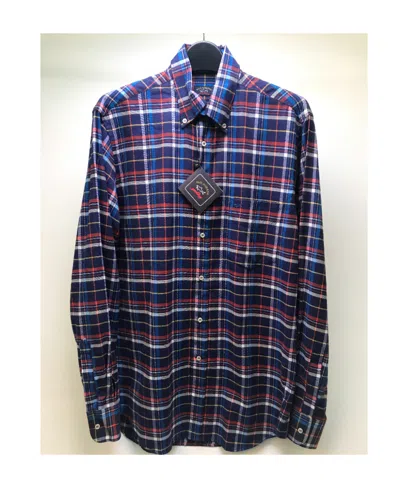 Paul & Shark Lapel Plaid Long-sleeved Shirt In Black