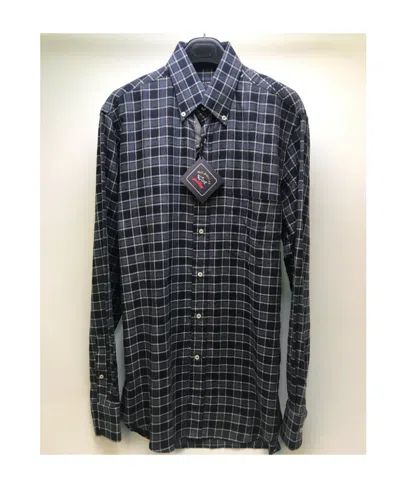 Paul & Shark Lapel Plaid Long-sleeved Shirt In Black
