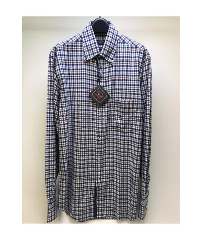 Paul & Shark Lapel Plaid Long-sleeved Shirt In Gray