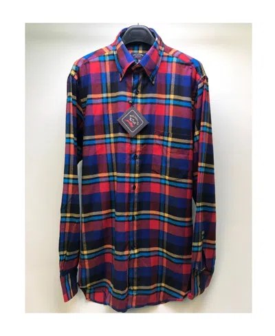 Paul & Shark Lapel Plaid Long-sleeved Shirt In Multicolor