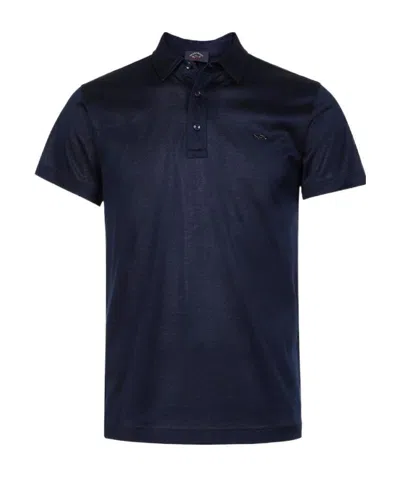 Paul & Shark Lapel Short Sleeve T-shirt In Black