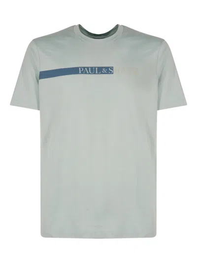 PAUL & SHARK LIGHT BLUE LOGO-PRINT COTTON T-SHIRT