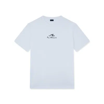 Paul & Shark T-shirt In Cotone Light Jersey Con Stampa In Bianco