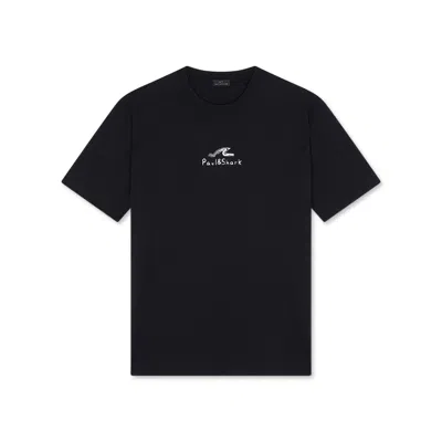 Paul & Shark T-shirt In Cotone Light Jersey Con Stampa In Nero