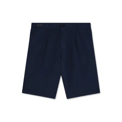 Paul & Shark Bermuda In Lino E Cotone Con Pince In Blu