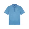 Paul & Shark Polo In Jersey Di Lino In Bluette