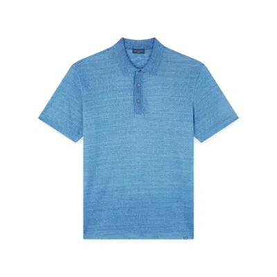 Paul & Shark Polo In Jersey Di Lino In Bluette
