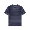 Paul & Shark T-shirt In Jersey Di Lino Con Motivo A Righe In Blu + Bianco