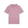 Paul & Shark T-shirt In Jersey Di Lino Con Motivo A Righe In Rosso Rosato + Bianco