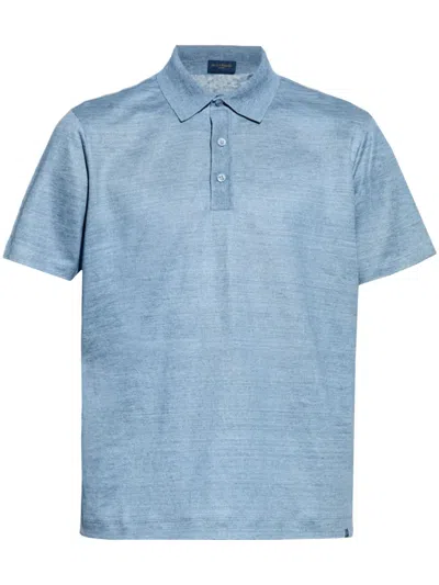 Paul & Shark Linen Polo Shirt In Blue