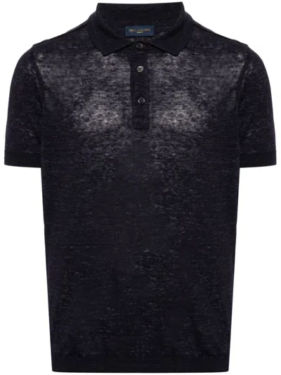 Paul & Shark Linen Polo Shirt In Blue